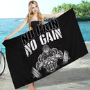 Toalla de playa motivacional para gimnasio, sin dolor no hay ganancia, microfibra suave de secado rápido y absorbente para natación, montaña, yoga, viajes