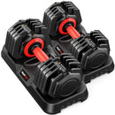 Instinct Blue – Mancuernas Ajustables 25-50lb | 10 en 1 Dial | Ahorra Espacio Gym Casa