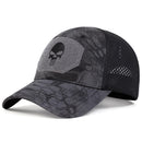 Top bordado de calavera Unisex con parche, gorras de béisbol transpirables, sombrero informal ajustable para exteriores para primavera y otoño, sombrero protector solar