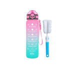 Instinct Blue – Botella Agua 32oz con Pajita | Marcador de Tiempo | Antigoteo BPA Free
