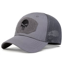 Top bordado de calavera Unisex con parche, gorras de béisbol transpirables, sombrero informal ajustable para exteriores para primavera y otoño, sombrero protector solar