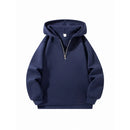 Sudaderas con capucha de media cremallera para hombre, nuevas sudaderas de manga larga de Color sólido, sudaderas deportivas holgadas y cálidas, Jersey informal de moda