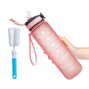 Instinct Blue – Botella Agua 32oz con Pajita | Marcador de Tiempo | Antigoteo BPA Free