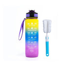 Instinct Blue – Botella Agua 32oz con Pajita | Marcador de Tiempo | Antigoteo BPA Free