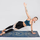 Instinct Blue – Esterilla Yoga Terciopelo Doble Cara | Antideslizante Plegable | Playa y Fitness