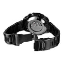 Relojes deportivos impermeables luminosos azules grandes mecánicos reloj de lujo de acero inoxidable para hombres reloj de pulsera automático multifuncional con fecha
