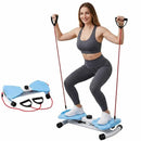 Instinct Blue – Tabla Giratoria Cintura con Bandas | Stepper Silencioso | Fitness Casa