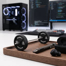 Instinct Blue – Mancuerna Miniatura Decorativa | Escala 1:12 | Accesorio Fitness Mini