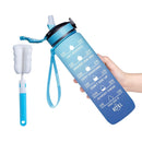 Instinct Blue – Botella Agua 32oz con Pajita | Marcador de Tiempo | Antigoteo BPA Free