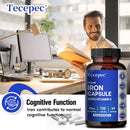 Cápsulas de suplemento de hierro: con vitamina C, ayudan a aumentar la energía, mejorar el enfoque, mejorar la función inmunológica, antioxidante
