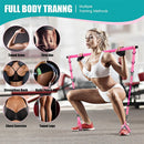 Kit de barra de resistencia portátil – Equipo de gimnasio en casa portátil de 140 libras para entrenamiento de fitness de cuerpo completo