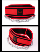Cinturón de cintura con soporte de peso para entrenamiento de fuerza central, dominadas de cadena de hierro gruesa y cinturones de protección para entrenamiento de cintura