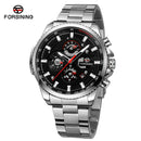 Relojes deportivos impermeables luminosos azules grandes mecánicos reloj de lujo de acero inoxidable para hombres reloj de pulsera automático multifuncional con fecha