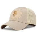Top bordado de calavera Unisex con parche, gorras de béisbol transpirables, sombrero informal ajustable para exteriores para primavera y otoño, sombrero protector solar