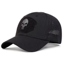 Top bordado de calavera Unisex con parche, gorras de béisbol transpirables, sombrero informal ajustable para exteriores para primavera y otoño, sombrero protector solar